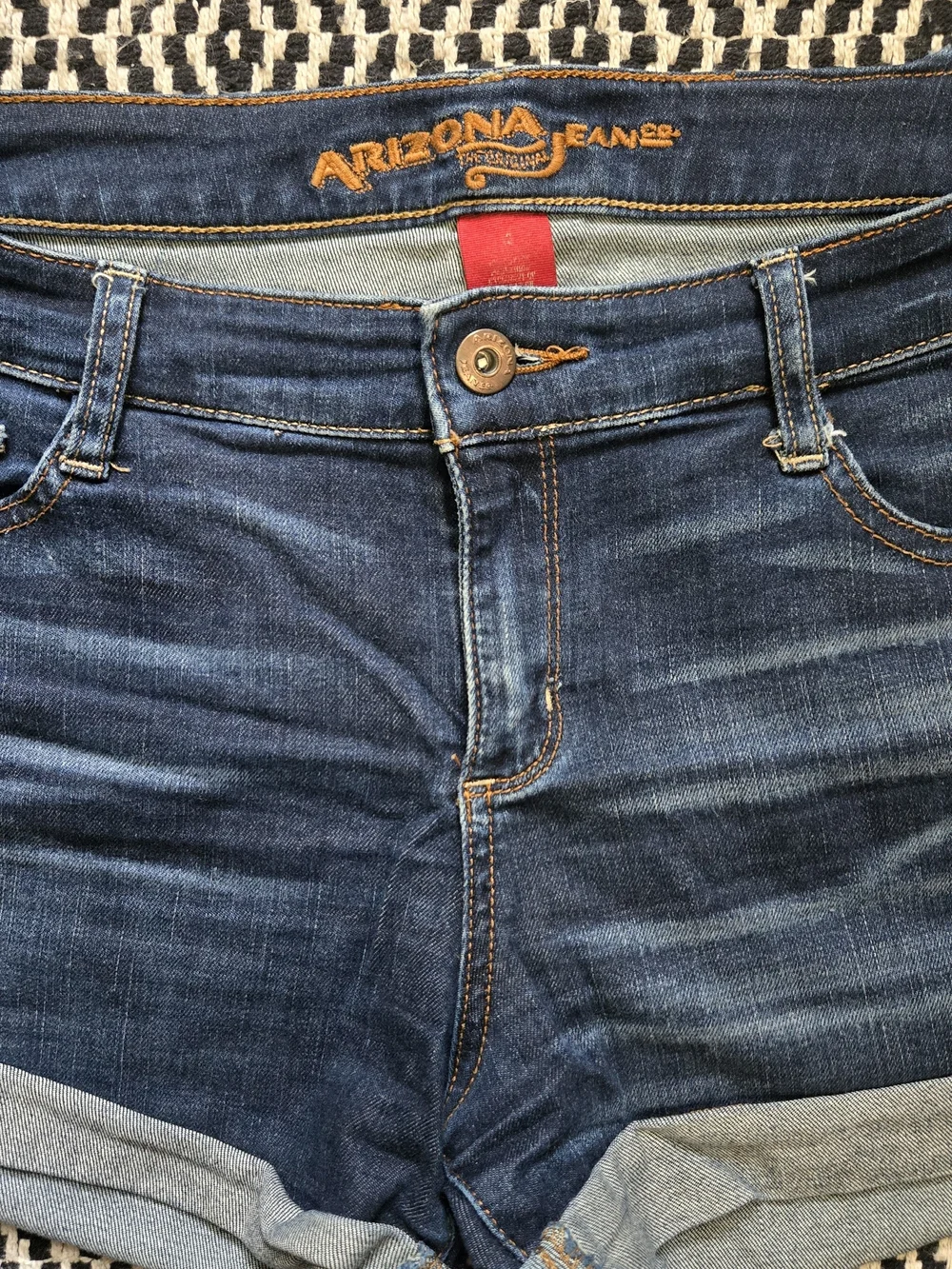Arizona Jean Company Dark Blue Rolled Hem Denim Shorts
